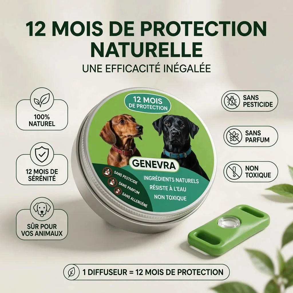 Pendentif anti puces et tiques 100% naturel