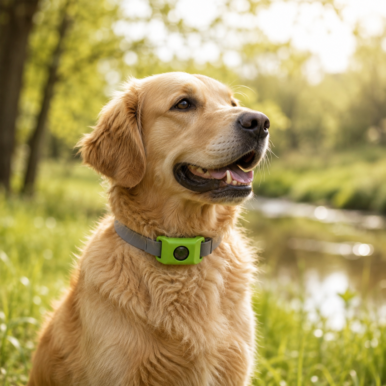 Chien en balade portant Génévra